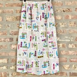 Vintage Palm Beach Midi Skirt Small